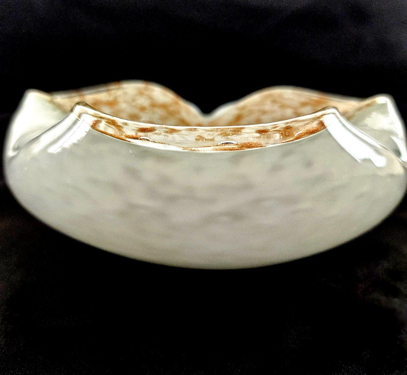 Other Shimmering Murano Glass Bowl / Vide Poche with Copper Aventurine - Vintage For Sale