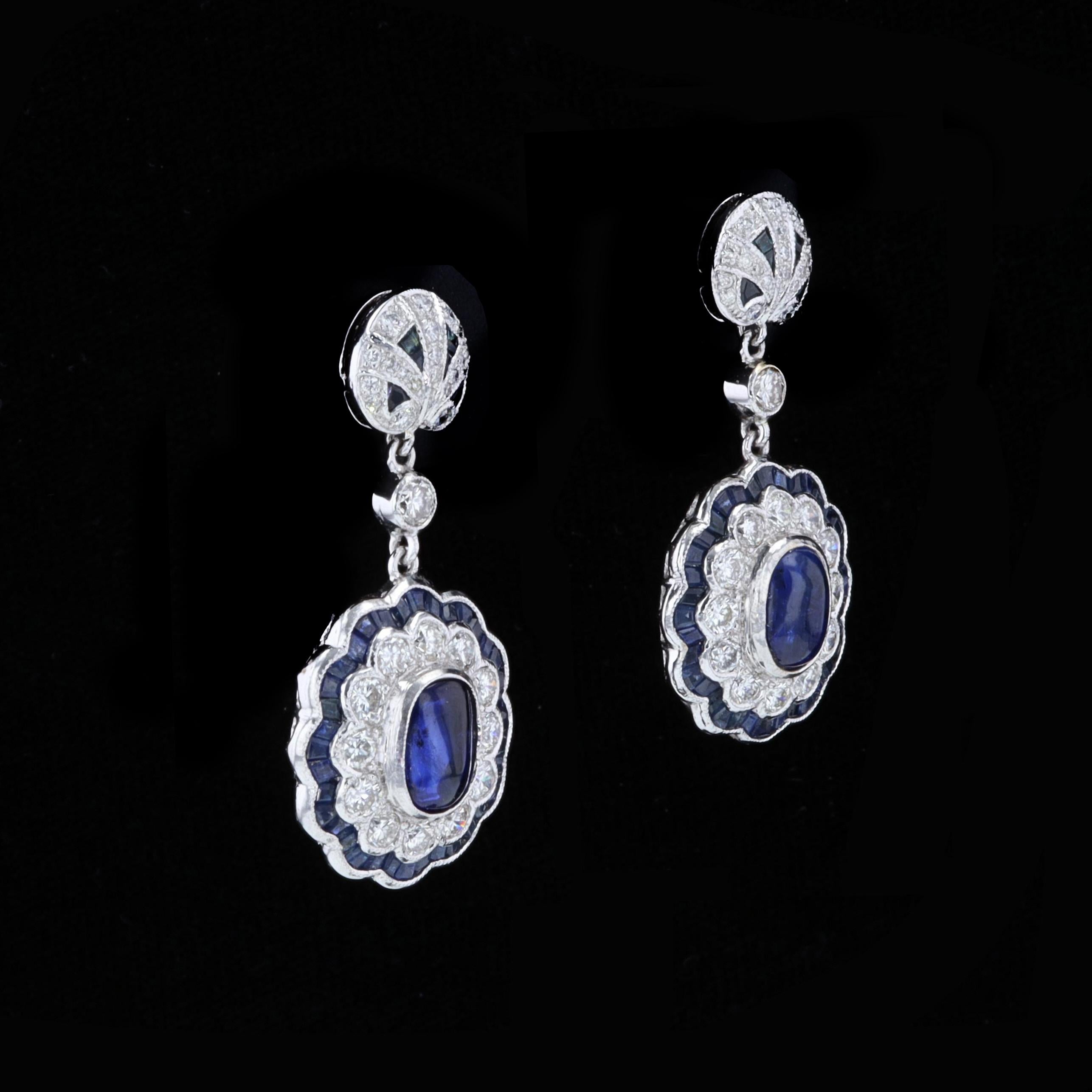 vintage sapphire drop earrings