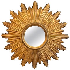 Shimmering Small Giltwood Sunburst Mirror