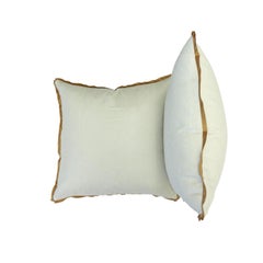 Shimmering Throw Pillows with Silk Trim