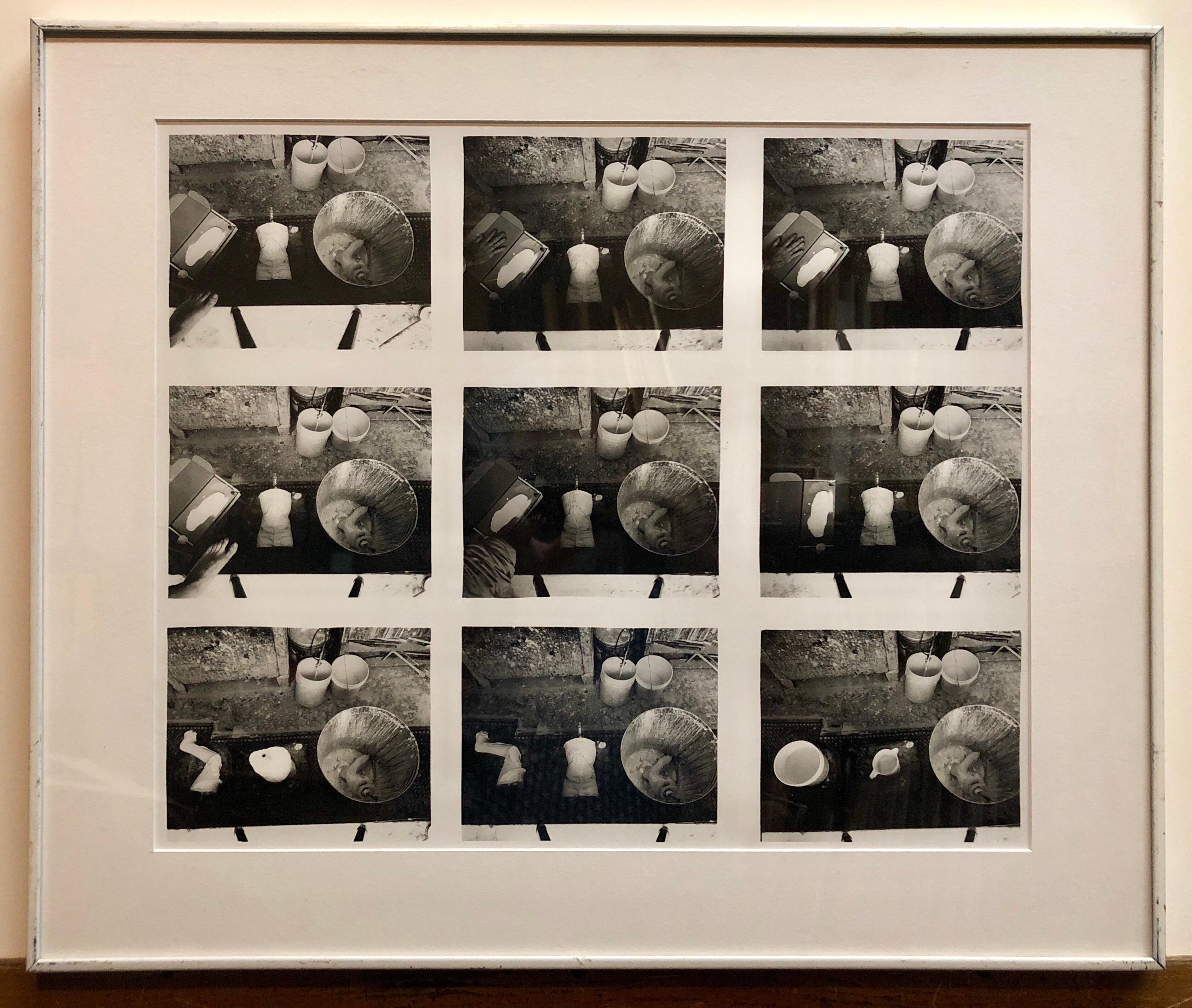 These are vintage prints from the 1980's. The last photo shows of a label from an accompanying piece (there were three sequence shots in this series) but is not on this piece. They look like contact sheets or film strips. There is no signature on