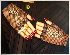 Russian Pop Art Silkscreen Smoking Crossed Hands Mains Croisees Serigraph