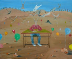 Art Student, Surrealist Oil Painting, 21st Century, New, 59x68.5 in