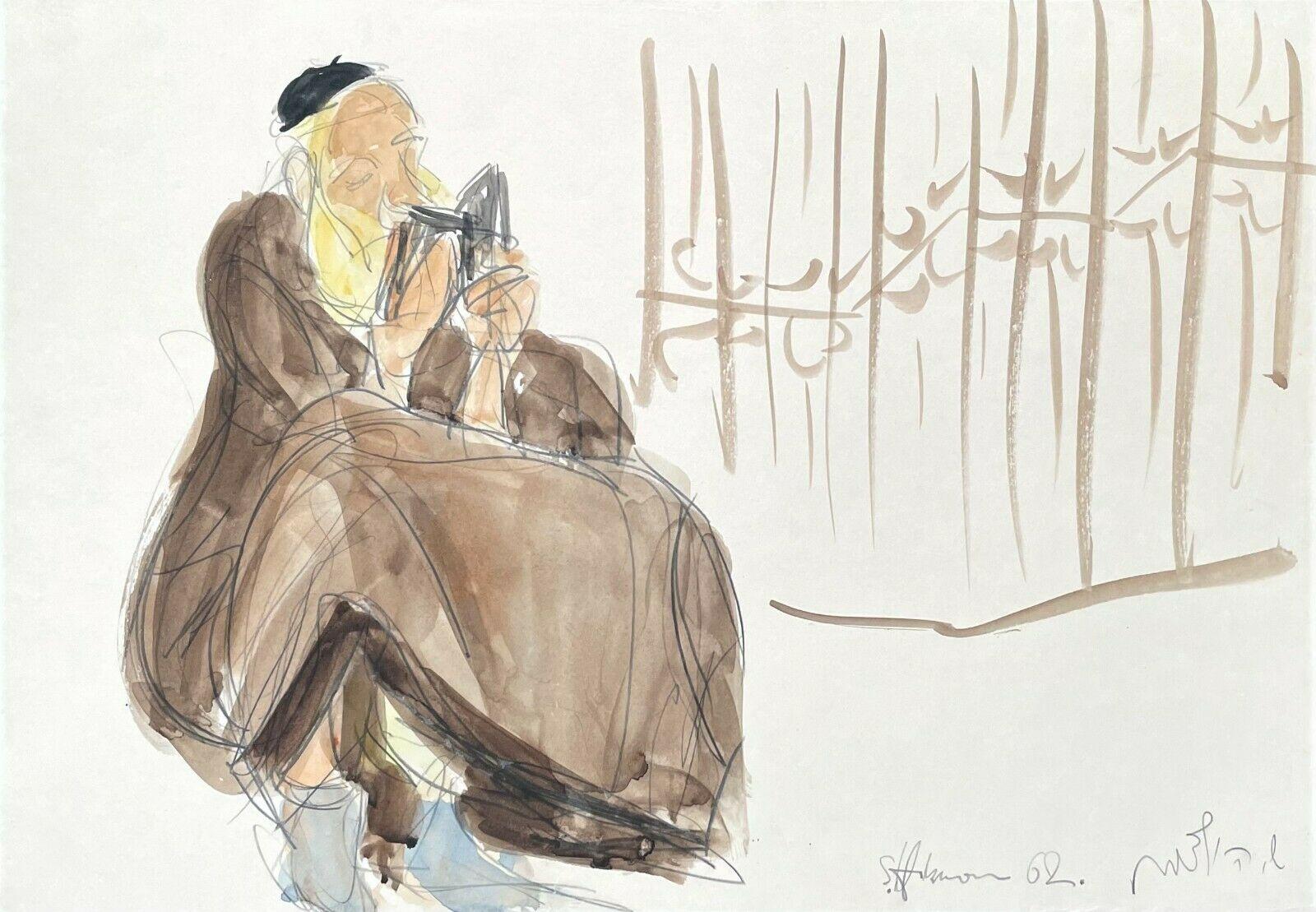 Artist: Shimshon Holzman (1907-1986)
Title: Torah Scholar
Year: 1962
Medium: Watercolor and graphite on wove paper
Size: 13.75 x 19.75 inches
Condition: Excellent
Inscription: Signed and dated by the artist

SHIMSHON HOLZMAN (1907–1986) Israeli