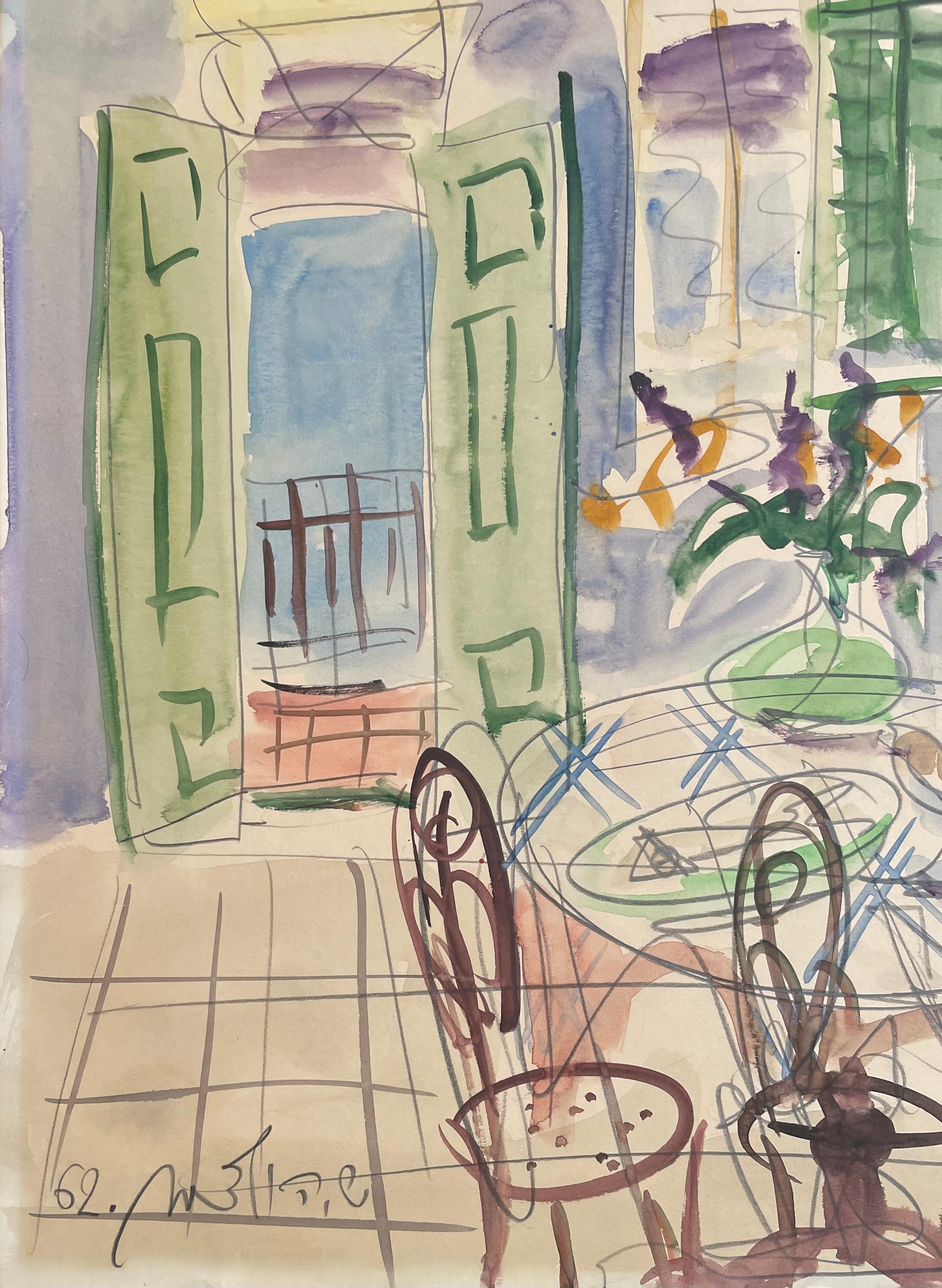 Untitled (Cafe Interior), Shimshon Holzman  For Sale 1