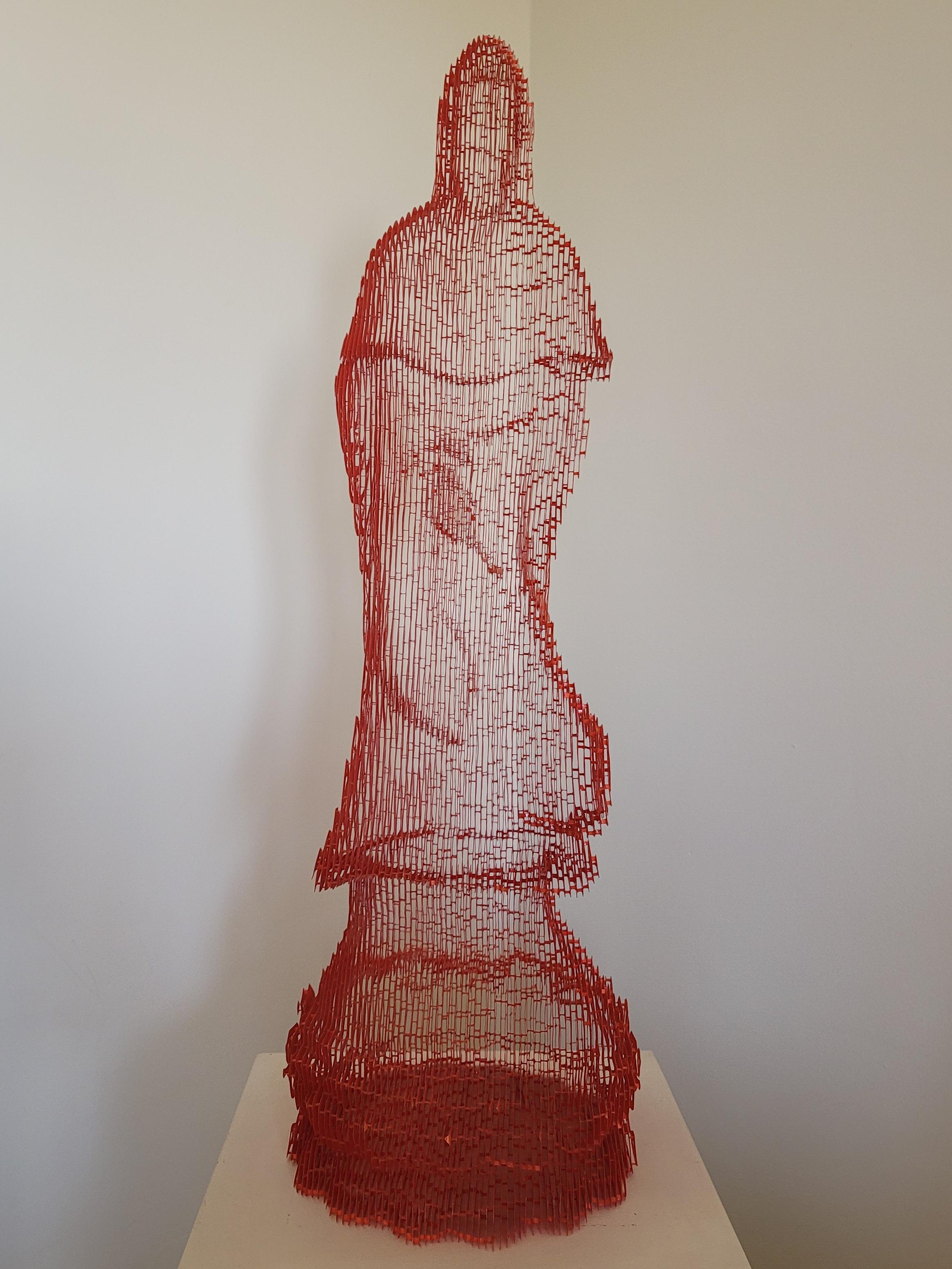 There is No Essence: Guan-In Bodhisattva, RED - Sculpture by Shin Ho Yoon