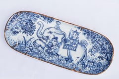 Hand painted blue and white Japanese Arita porcelain decorative plate, Thailand