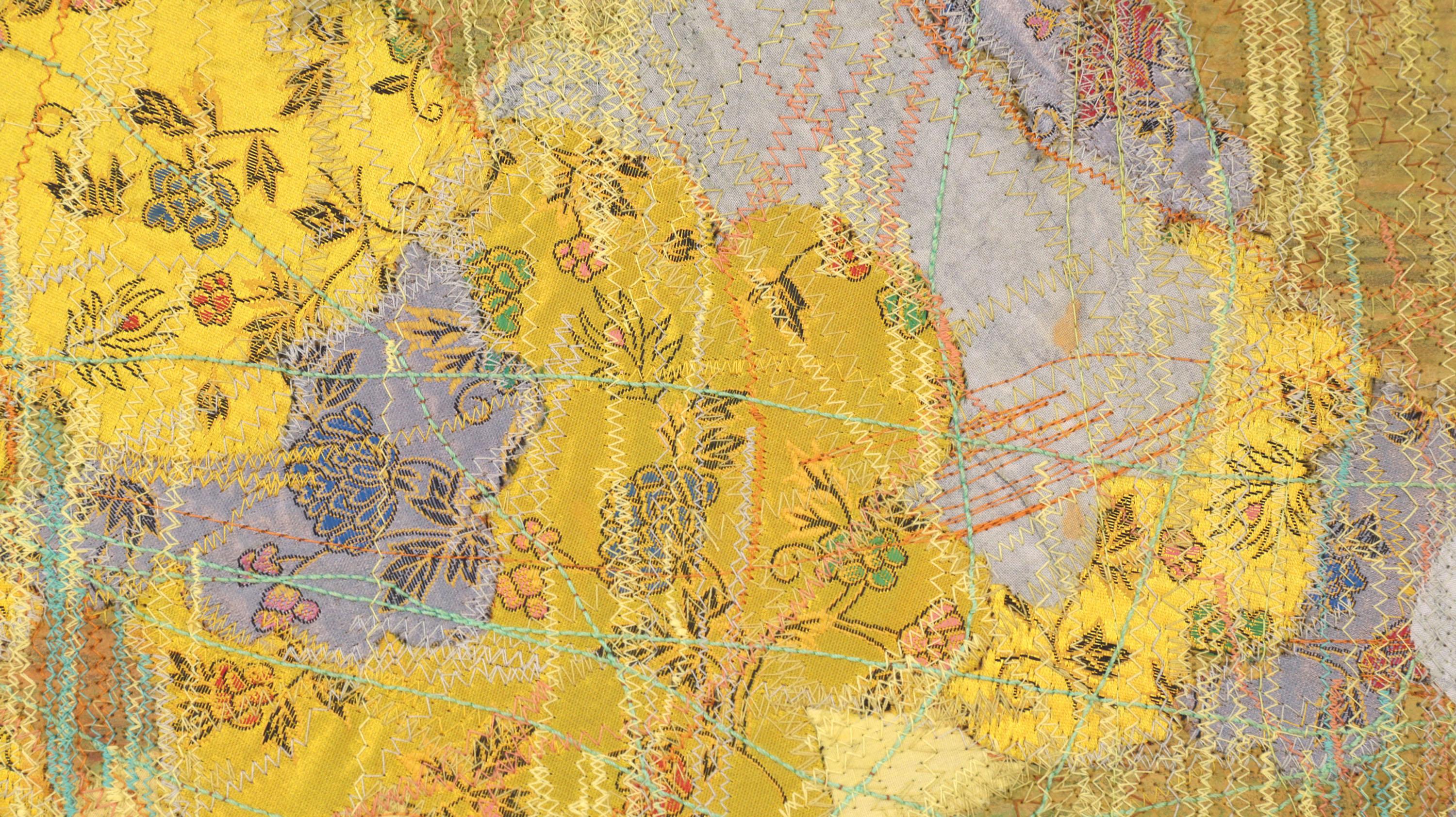 Sewing on Korean Paper
19 7/10 × 19 7/10 in
50 × 50 cm
This is a unique work.
This work includes a Certificate of Authenticity.

The patchwork of Ro, Shin Kyoung Weaving the network of time, being and relation The genre uniqueness of Korean painting