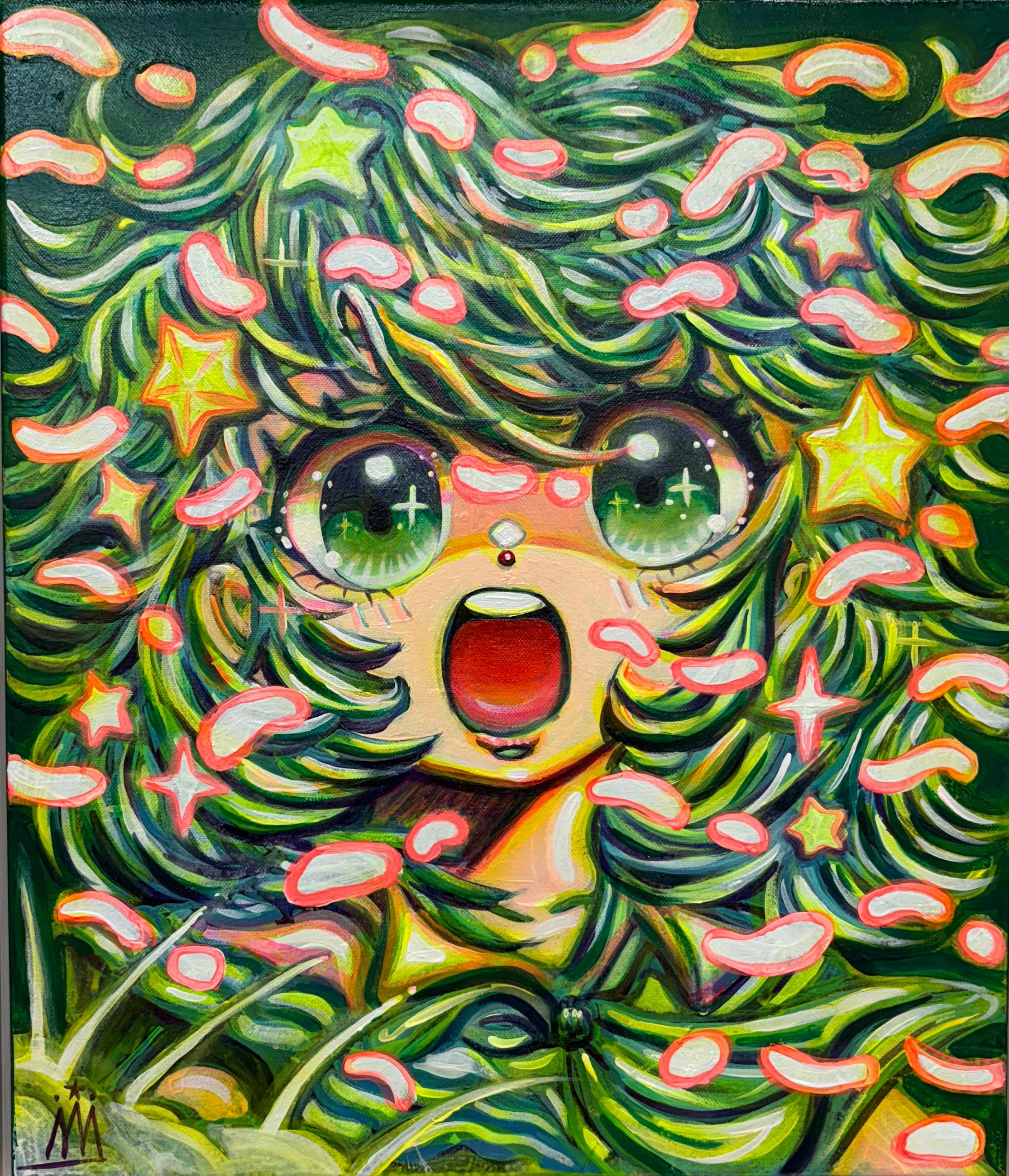 Acrílico sobre lienzo 

Shin Seung-Hun es un artista surcoreano nacido en 1979 que vive y trabaja en la isla de Jeju (Corea). Los críticos lo consideran el nuevo Takashi Murakami coreano. El mundo puro de la artista representa y sueña con un mundo
