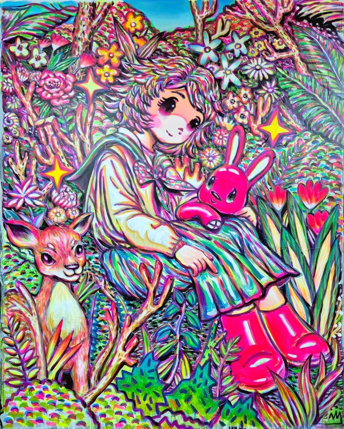 Koreanische Contemporary Art von Shin Seung-Hun - Chunja und Pink Rabbit