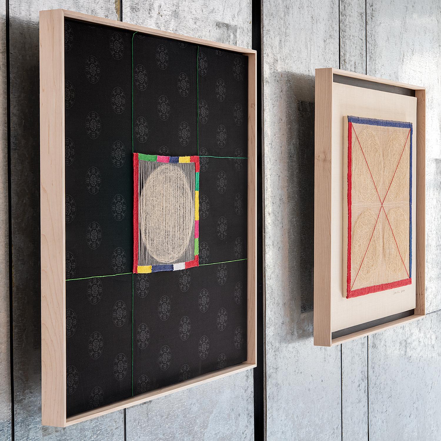 Zeitgenössische zeitgenössische Koreanische Textil-Wandskulptur „Lyric Space“ im Angebot 1