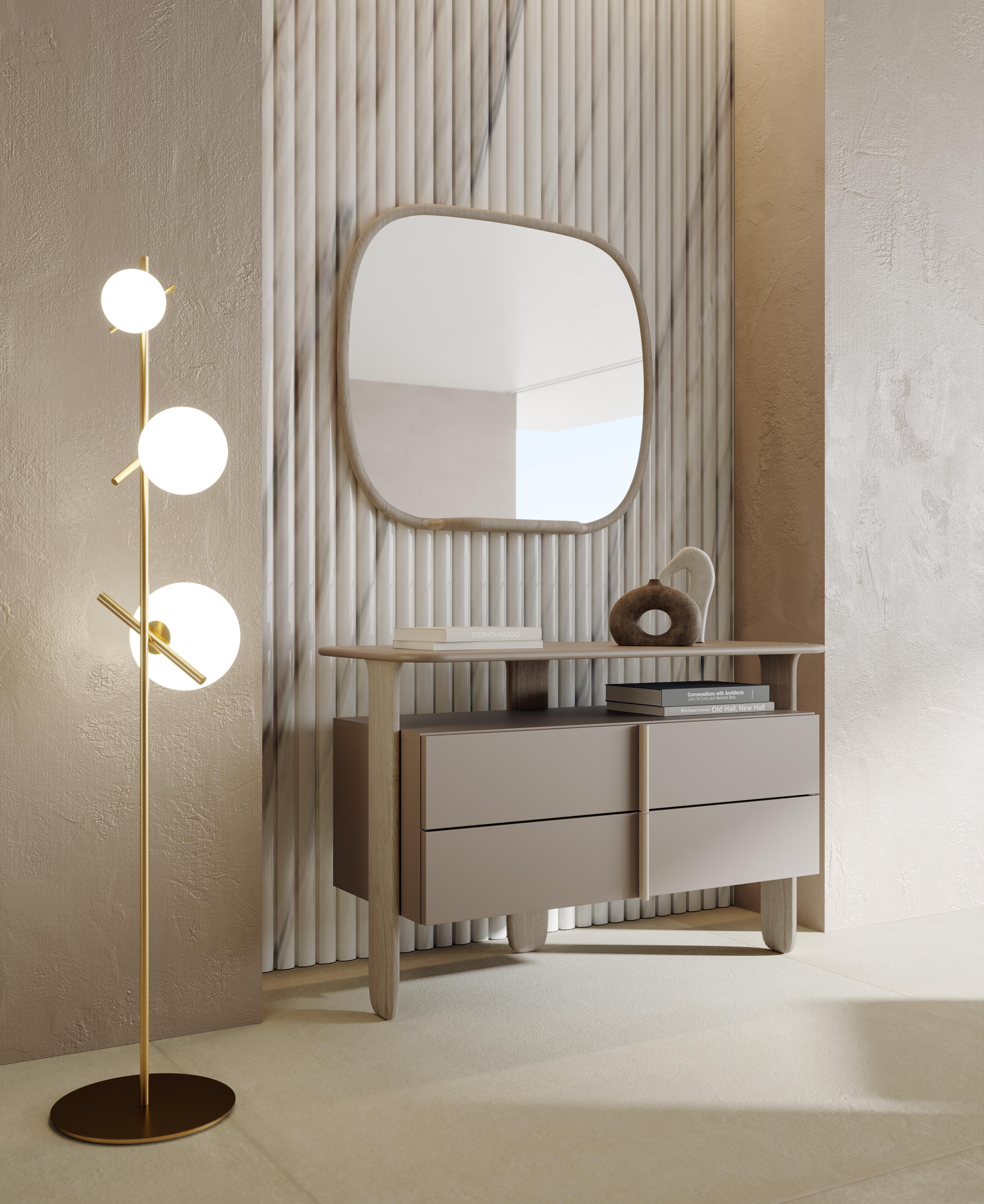 Italian Shine Carpanese Home Italia Ash Wood Mirror Modern 21st Century For Sale