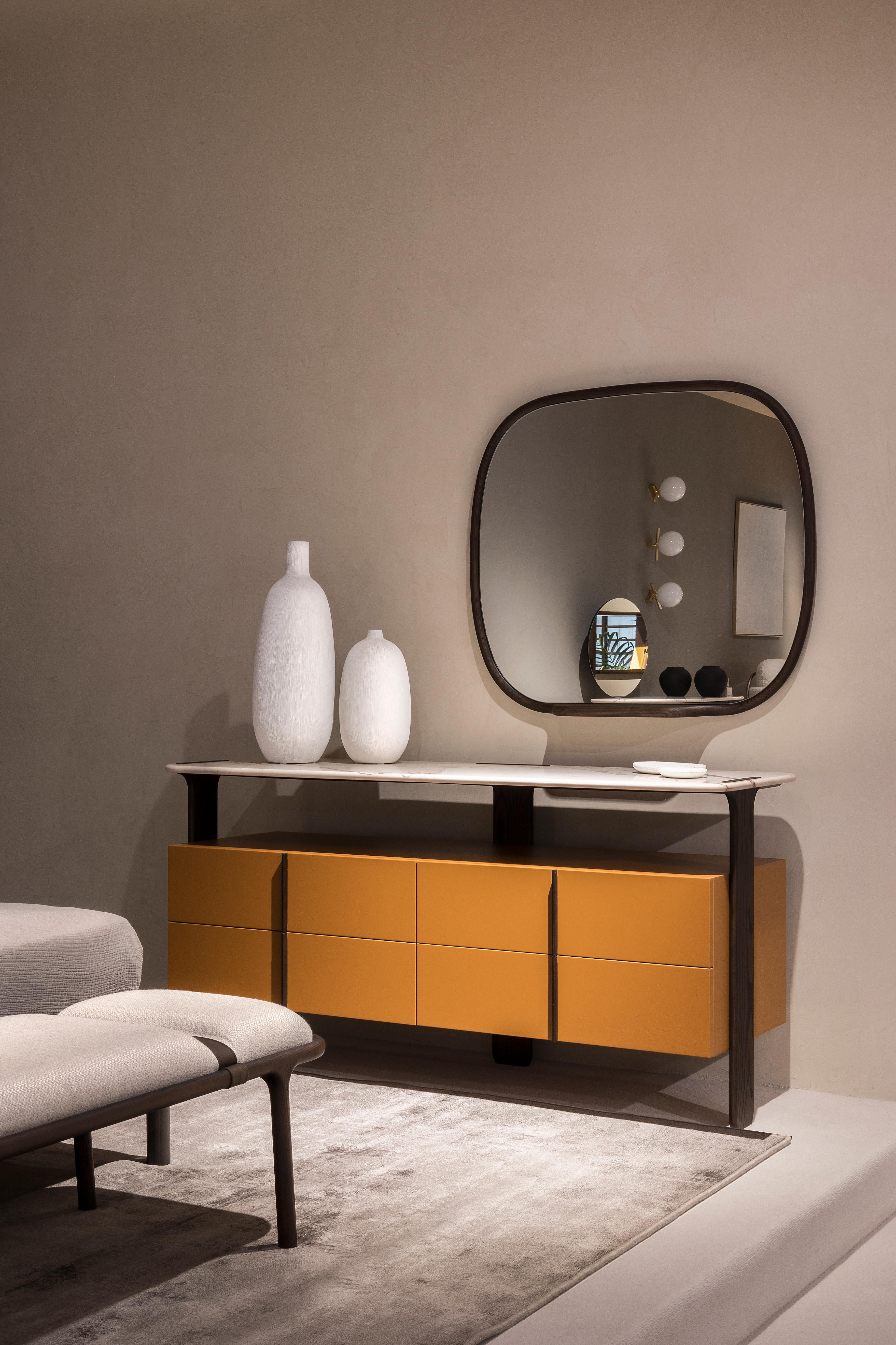 Shine Carpanese Home Italia Ash Wood Mirror Modern 21st Century In New Condition For Sale In Sanguinetto, IT