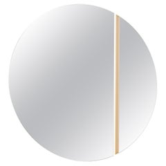 Miroir circulaire rond brillant de 120 cm avec lampe d'ambiance LED