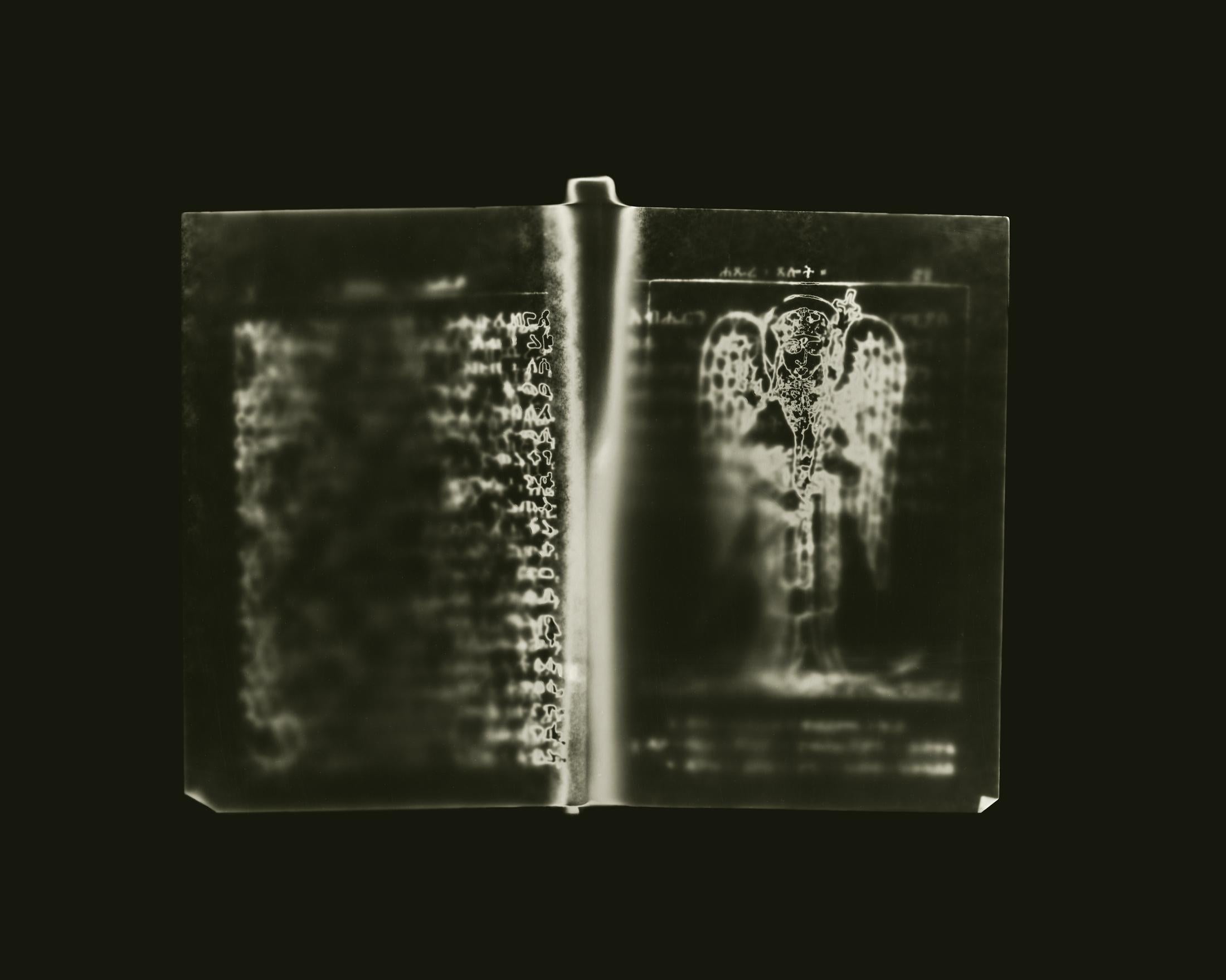 Ancient Page and Ancient Page Angel, Diptych. Black and White Print - Minimalist Photograph by Shine Huang