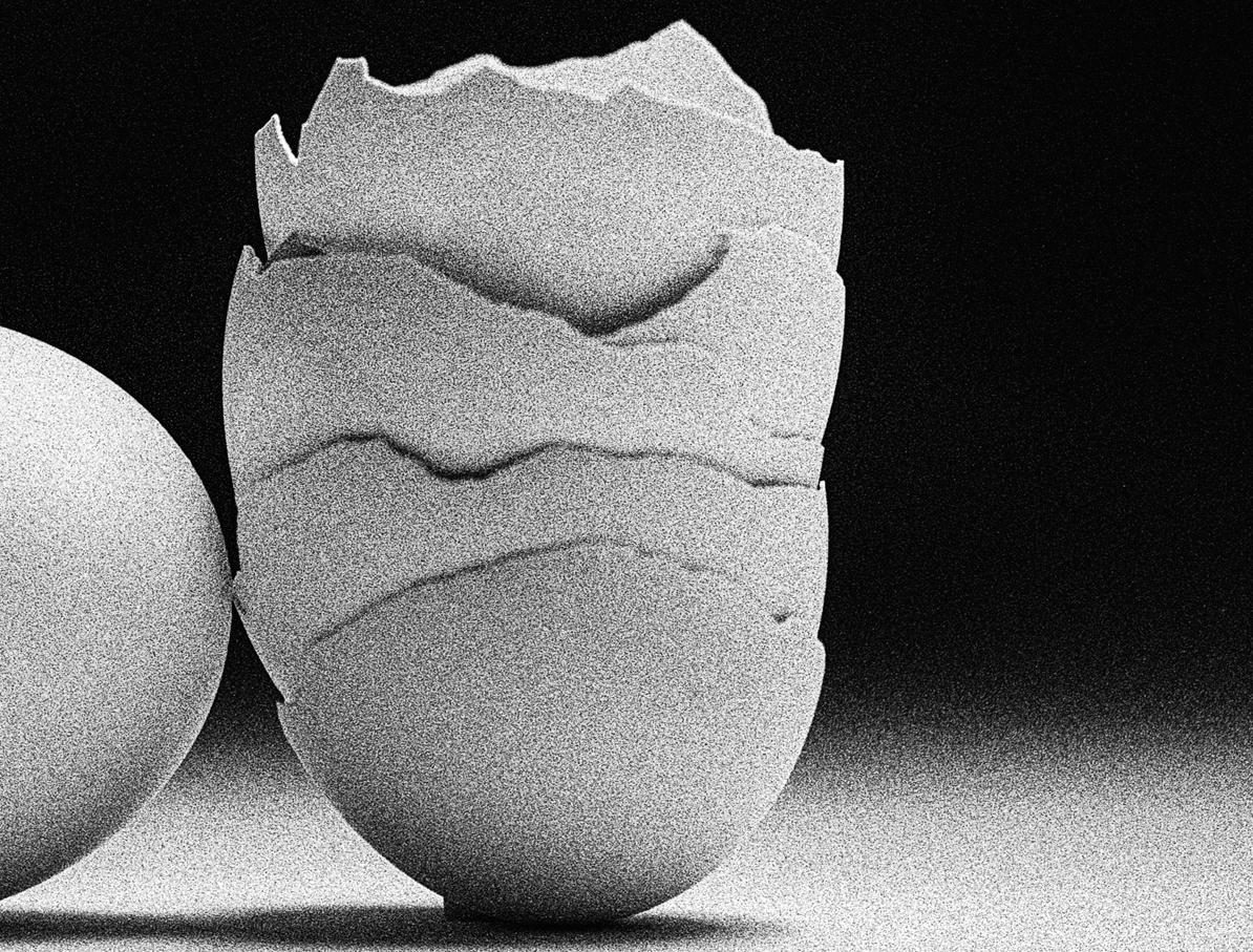 Egg Study 18. Still Life . Black and White Silver Gelatin Print - Minimalist Photograph by Shine Huang