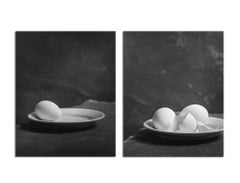 Egg Study 4 and 5. Diptych. Abstract.  Black and White Silver Gelatin Print