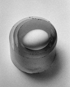 Étude sur l'œuf 6 et 8. Diptyque. Résumé.  Impression à la gélatine argentée en noir et blanc