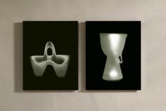 Spice Bowl and Finger Drum Diptych. Black and White Print