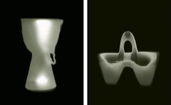 Finger Drum and Spice Bowl, Diptych.  Black and White Print
