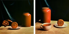 Mooncake I and II, Diptych. Still Life Color Photographs