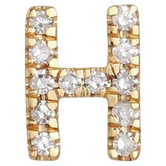 Shine Letter 14K (or 18k upon request) Yellow Gold Diamond Stud Earrings