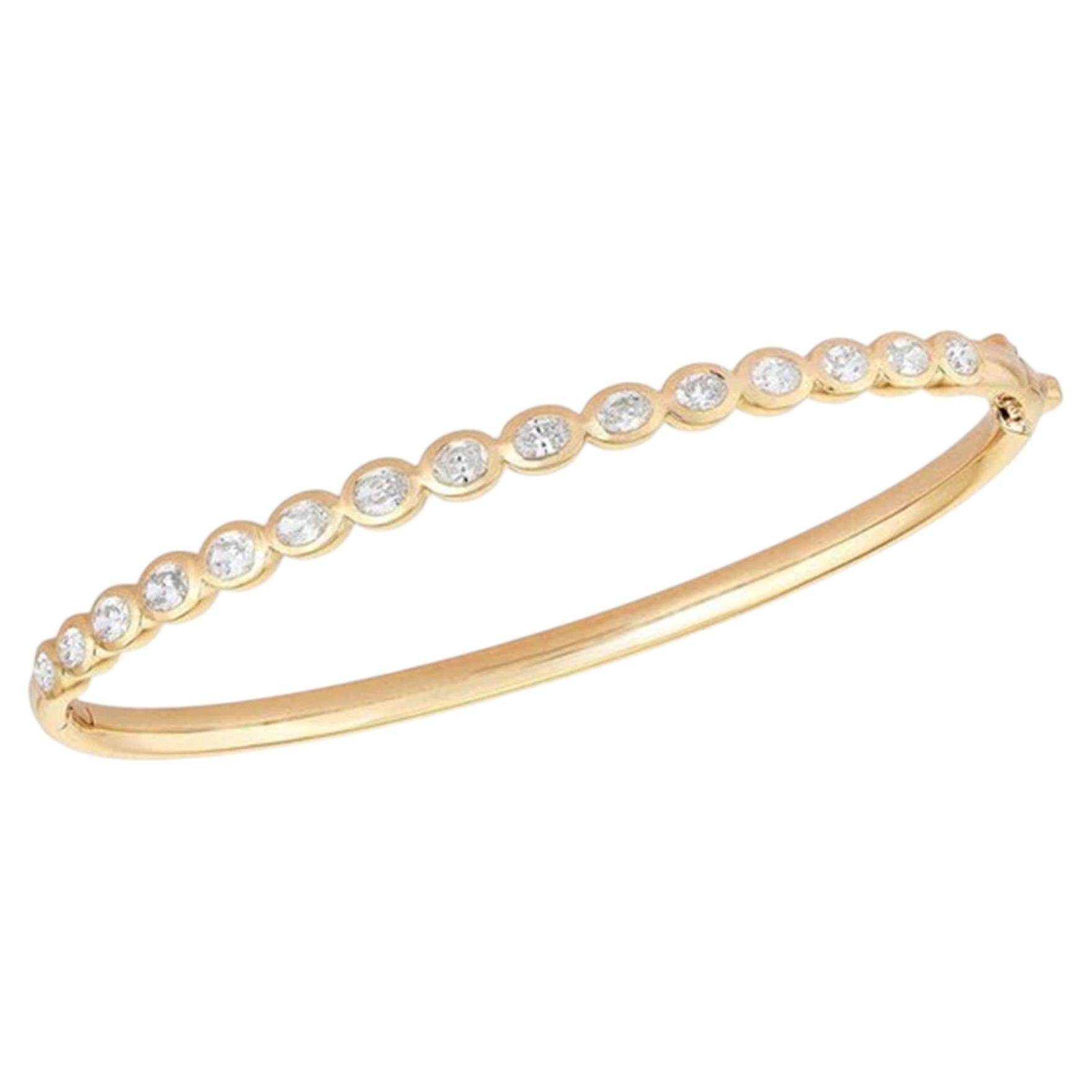 Shine Trendsetting 14K (or 18k upon request) Yellow Gold Diamond Bracelet For Sale