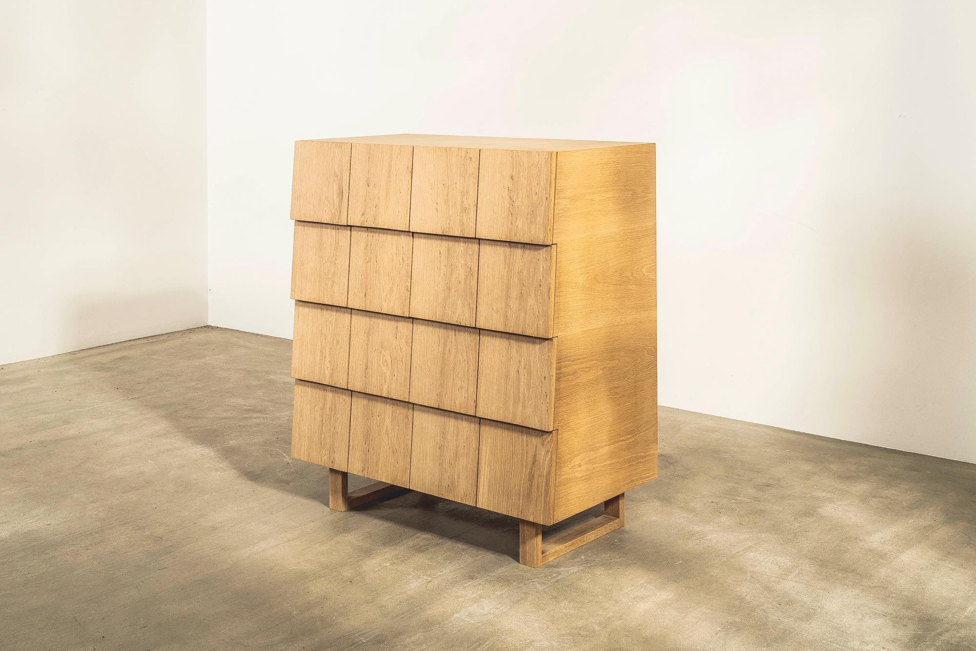 Modern Shingle Cabinet by Shin and Tomoko Azumi, Handmade Chest of Drawers For Sale