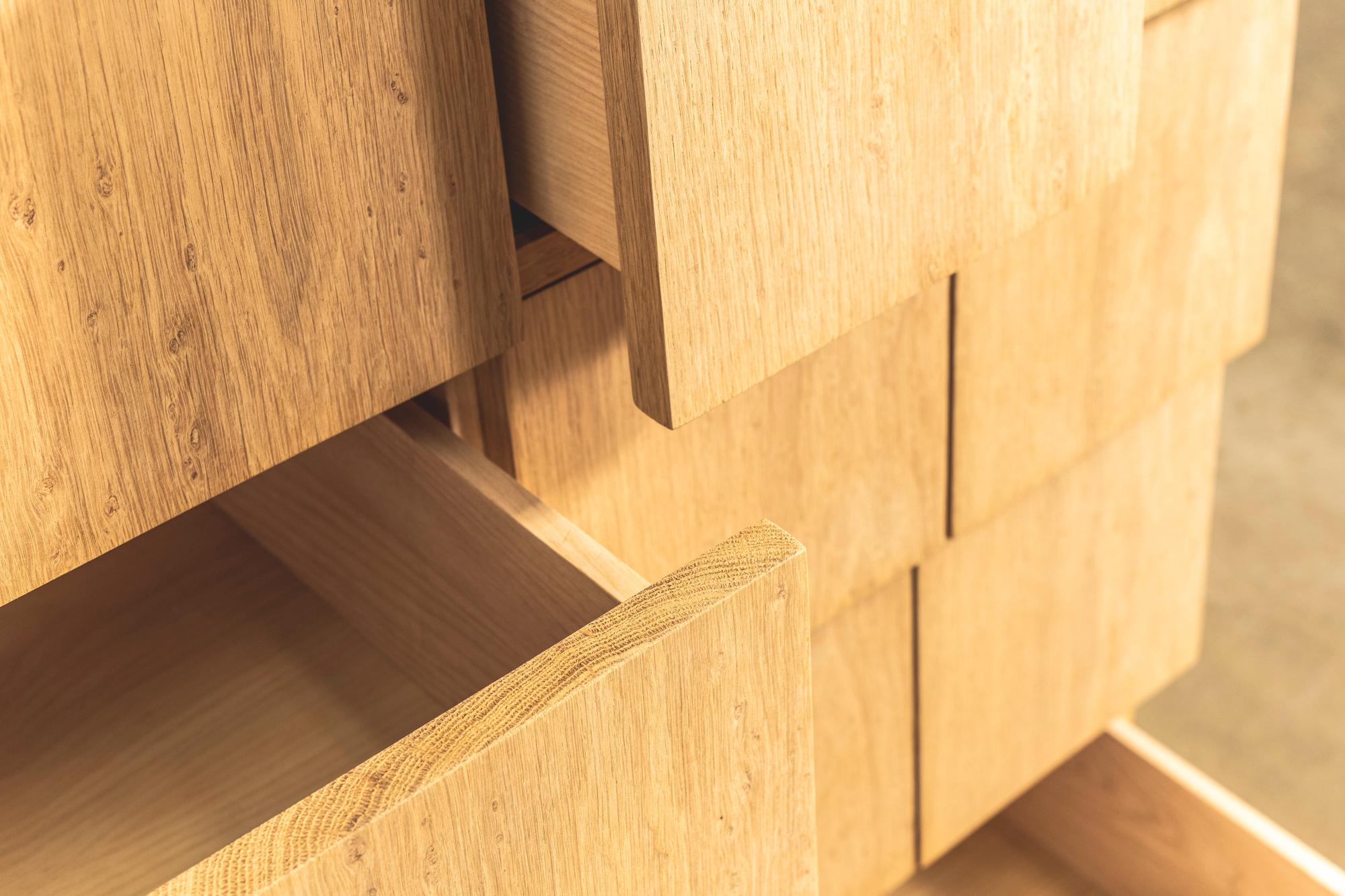 Contemporary Shingle Cabinet by Shin and Tomoko Azumi, Handmade Chest of Drawers For Sale