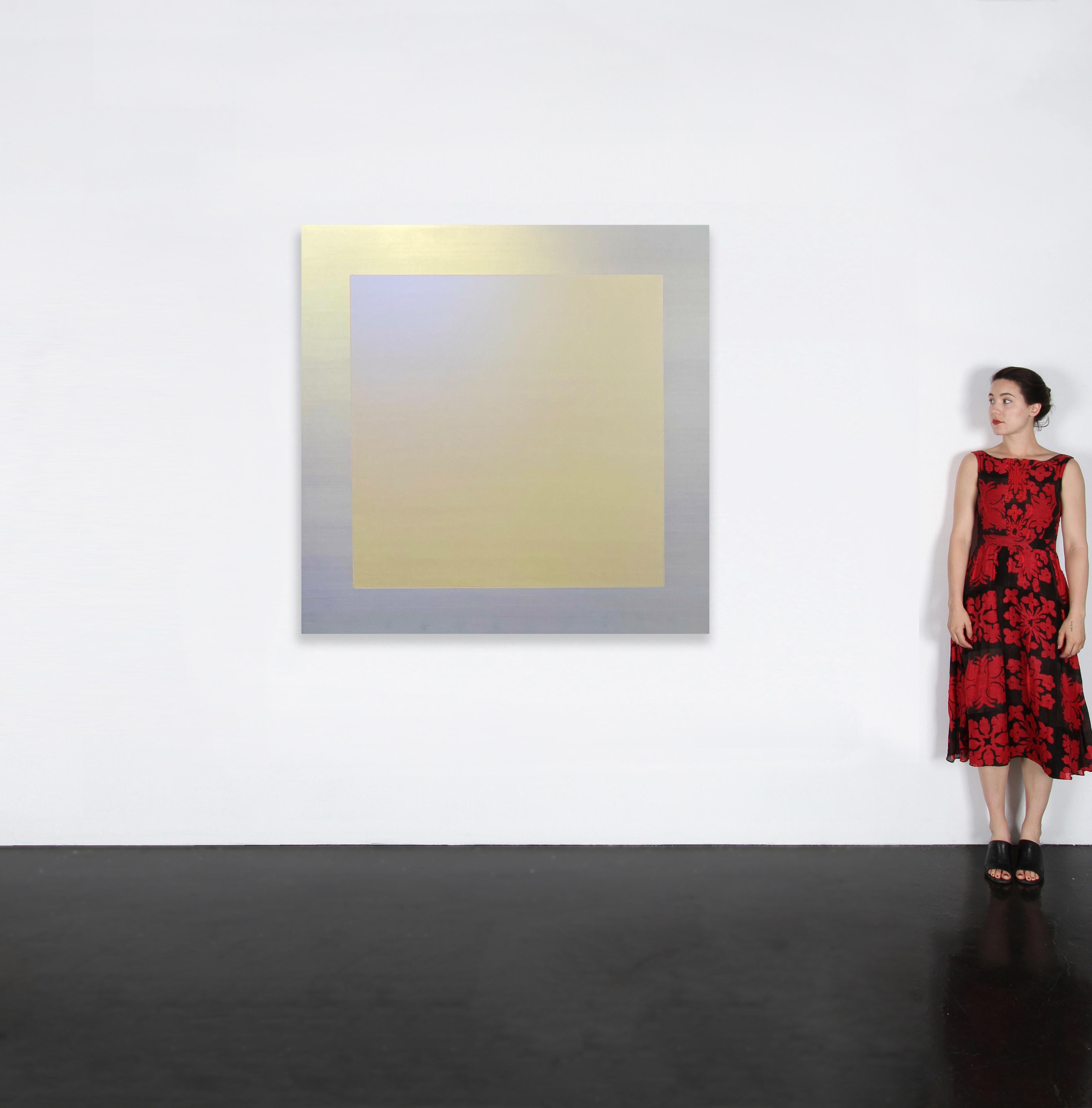 Interferenza (blu, verde, giallo) - Painting di Shingo Francis
