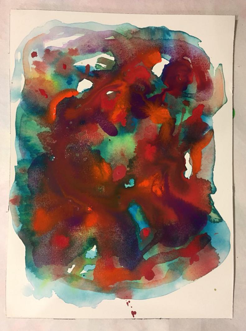 Abstract Painting Shingo Francis - Medley of What is In ou Out (L'intérieur ou l'extérieur de la boîte)