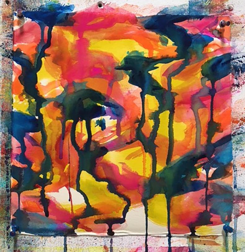 Abstract Painting Shingo Francis - Ensemble de couleurs mélangées