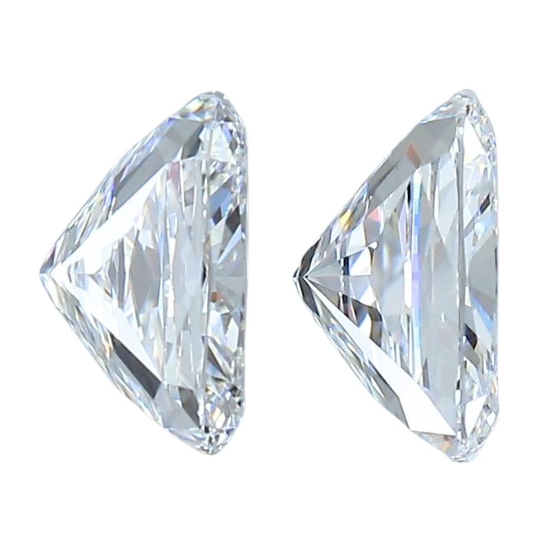  Paire de diamants taille idéale de 1,45 carat, certifiés GIA Pour femmes 