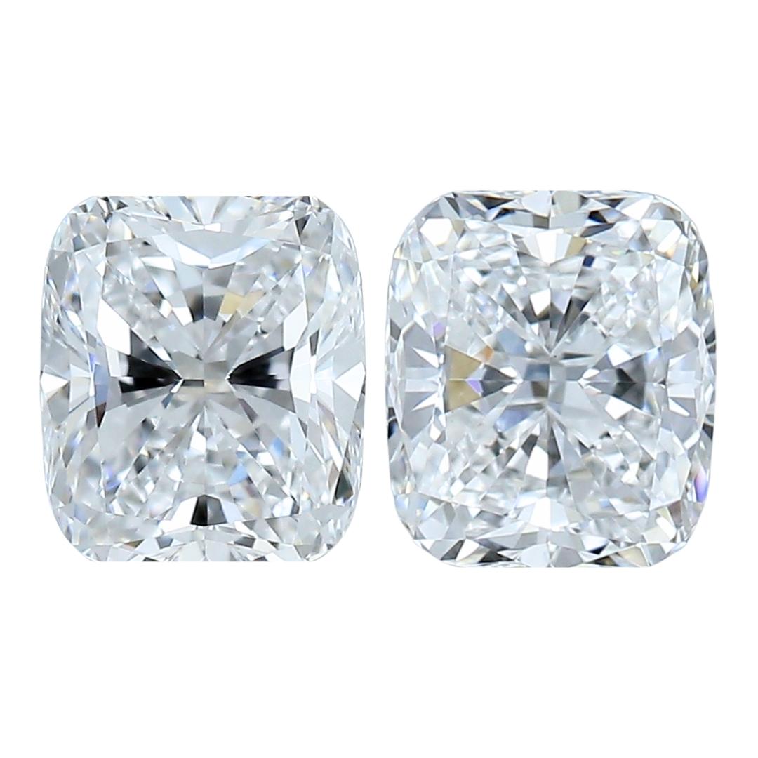Shining 1.45ct Ideal Cut Pair of Diamonds - GIA Certified For Sale 3