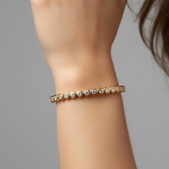Shining Dawn 14K (or 18k upon request) Yellow Gold Bangle Diamond Bracelet