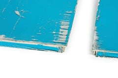 "Glänzendes" zeitgenössisches Spiegelpaar, Kunst versilbertes Glas aquamarin