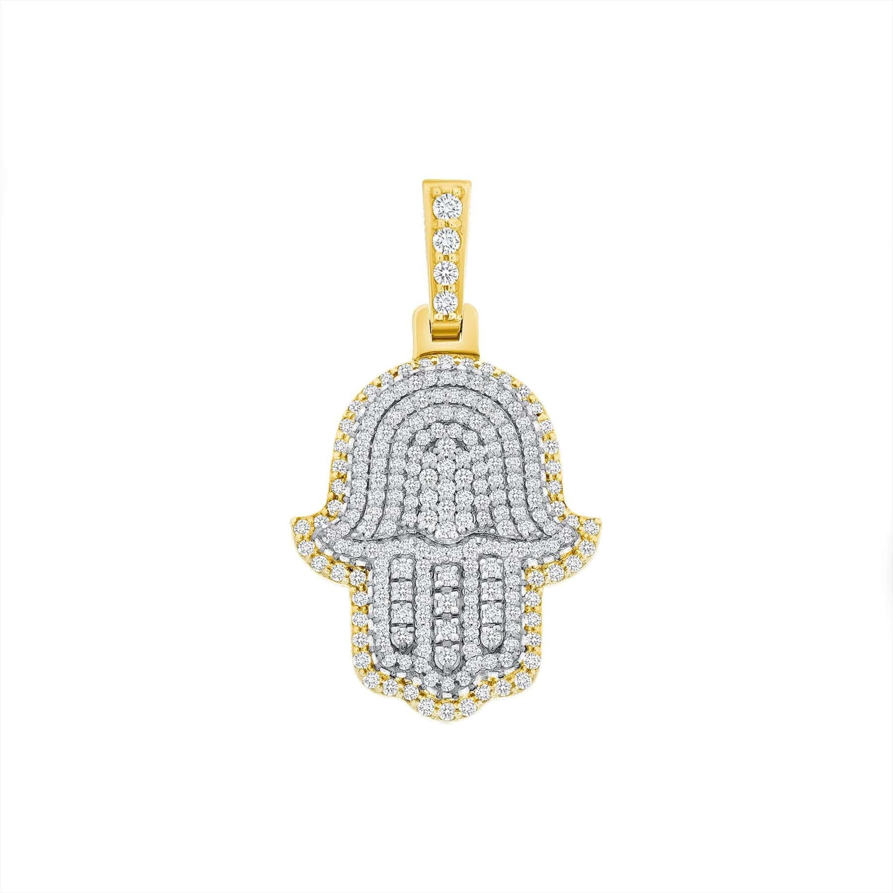 Carry the symbol of protection and good fortune with this exquisite 14k Gold Diamond Hamsa Necklace. Adorned with round, brilliant diamonds that sparkle with clarity and brilliance, this piece combines elegance with meaningful design.

Metal : 14k