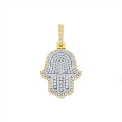 Protective Diamond Charm 14K (or 18k upon request) Gold Hamsa Necklace