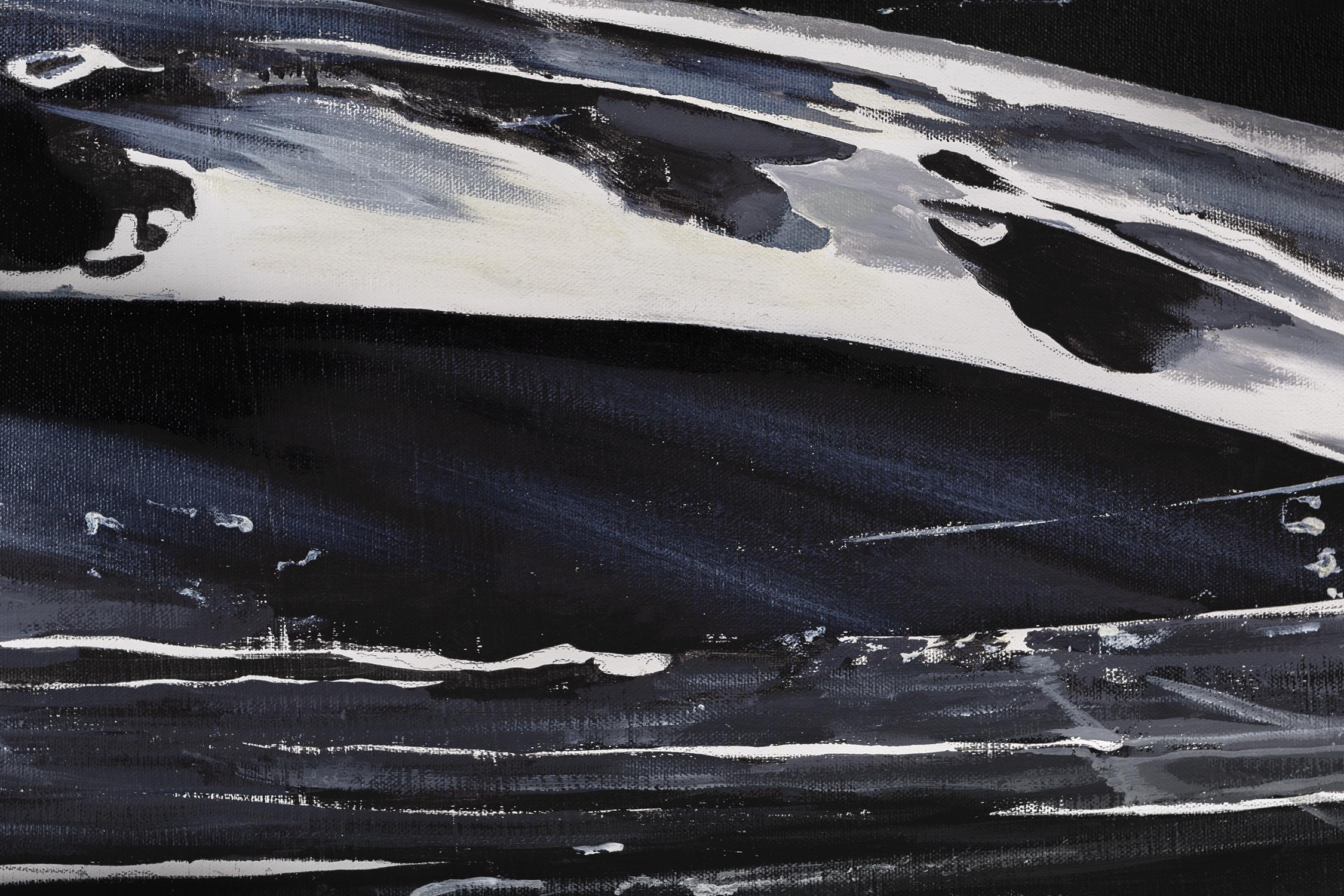 Untitled - Black Abstract Painting by Shinnosuke Miyake