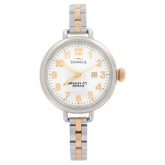 Shinola Birdy: Damenuhr S0120001100, Roségold-Ton, weißes Zifferblatt und Quarz