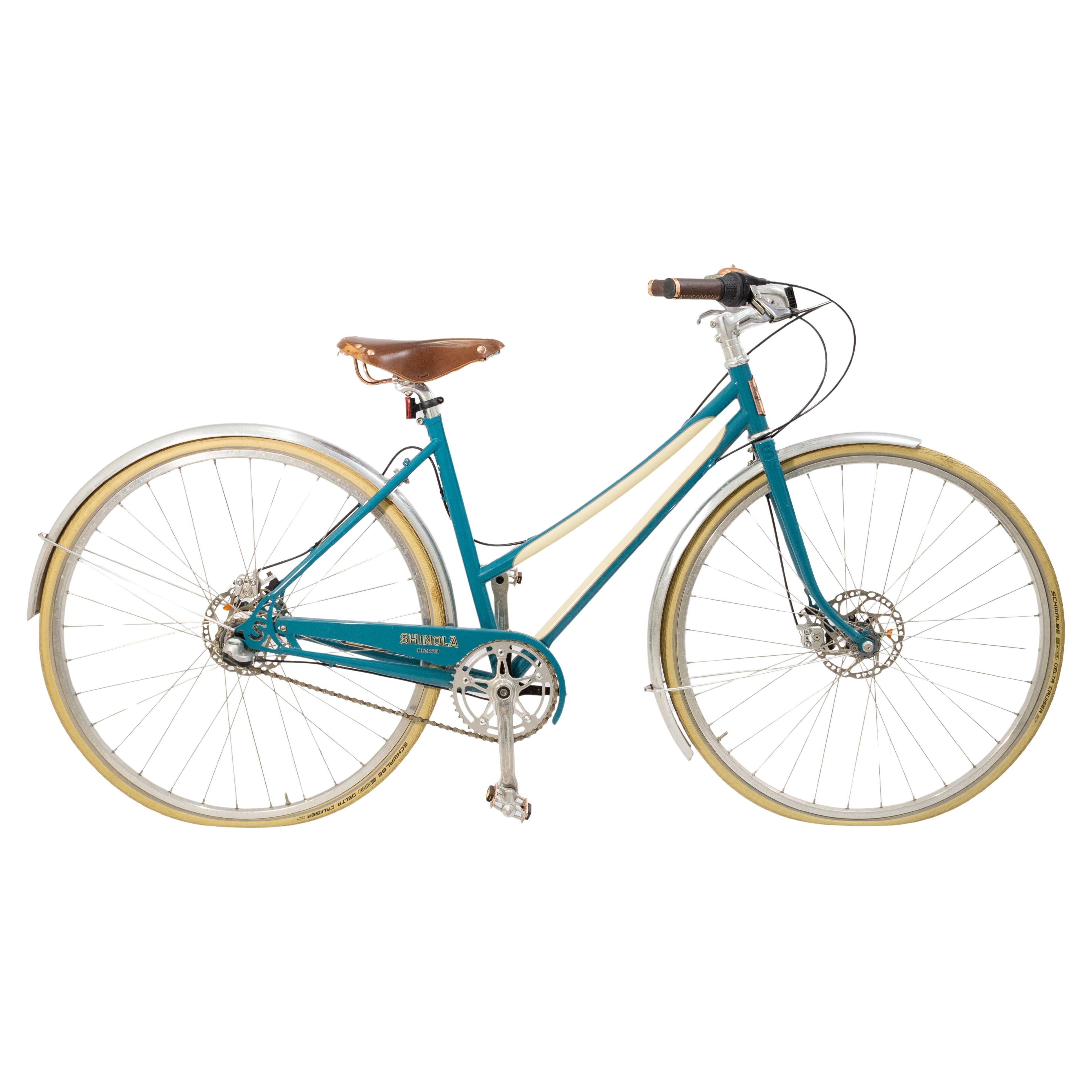 Bicicletta da città Shinola Bixby da donna color verde acqua e bianco 2016