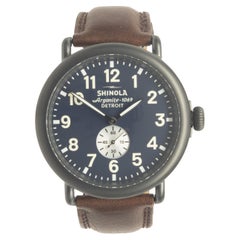 Shinola Black Stainless Steel Runwell 47