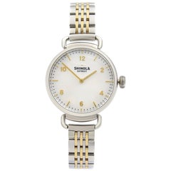 Used Shinola Canfield Two Tone Steel MOP Dial Quartz Ladies Watch S0120018678