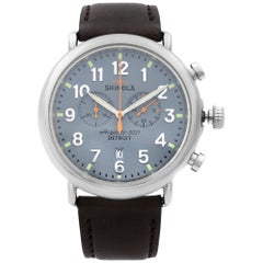 Used Shinola Runwell Chronograph Steel Blue Dial Quartz Men's Watch S0110000167