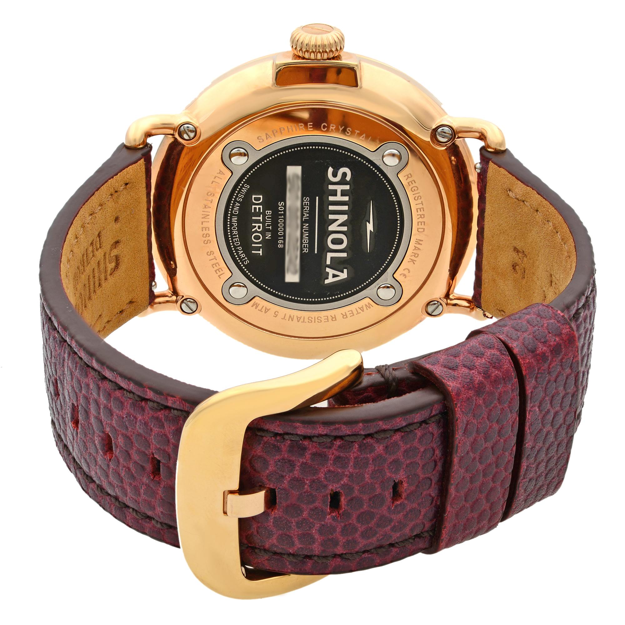 Shinola Runwell Midnight PVD Rose Gold Steel Blue Dial Quartz Watch S0110000168 1