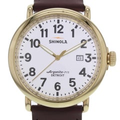 Shinola Runwell S0120001118 Gold Tone White Dial Steel Quartz Men's Watch