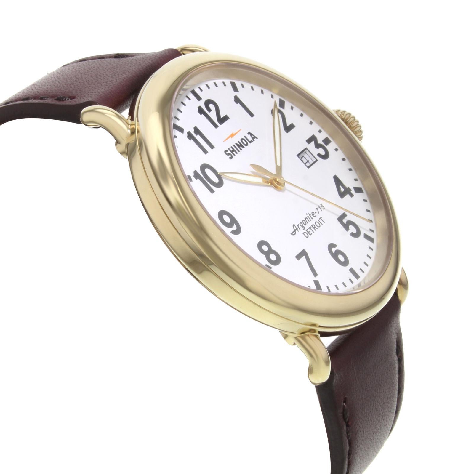 Shinola Runwell S0120001118 Gold Tone White Dial Steel Quartz Men's Watch 1