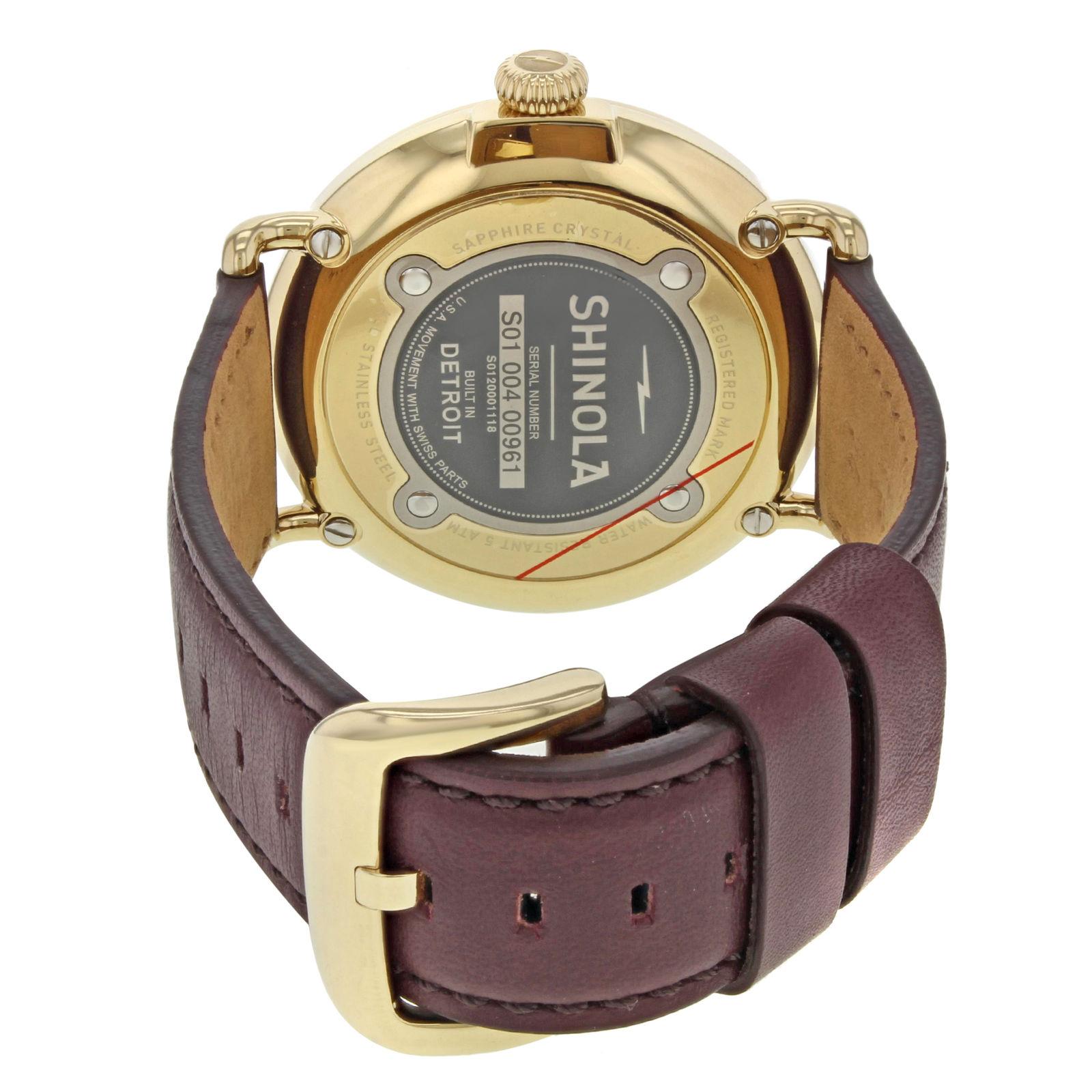 Shinola Runwell S0120001118 Gold Tone White Dial Steel Quartz Men's Watch 2