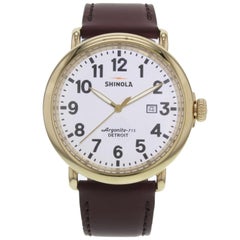 Shinola Runwell S0120001118 Gold Tone White Dial Steel Quartz Men's Watch