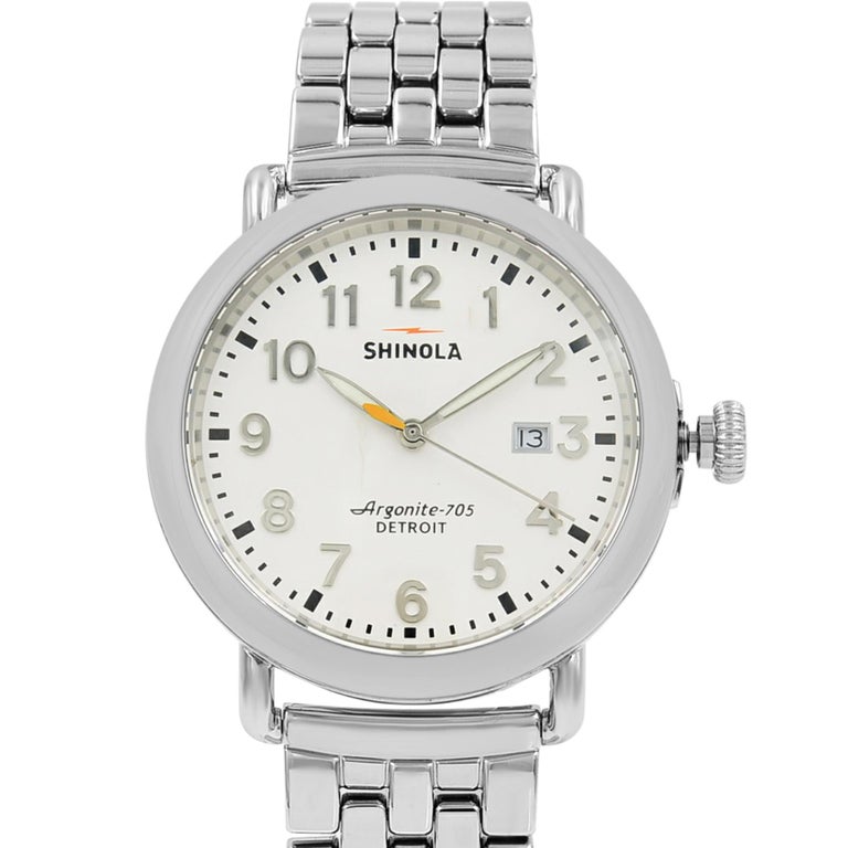 Shinola Runwell Stainless Steel White Arabic Dial Quartz Men’s Watch